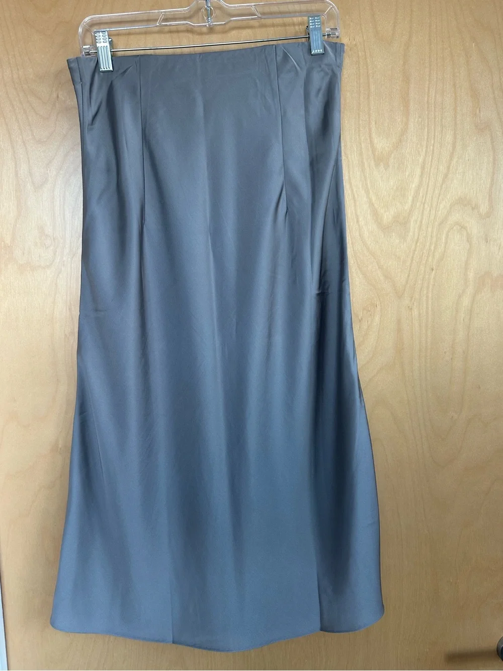J. Crew Gwyneth Light Grey Satin Maxi Skirt